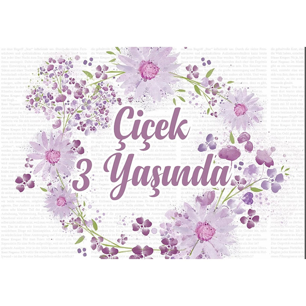 Pembe Doğum Günü Afişi -1 50X70 cm