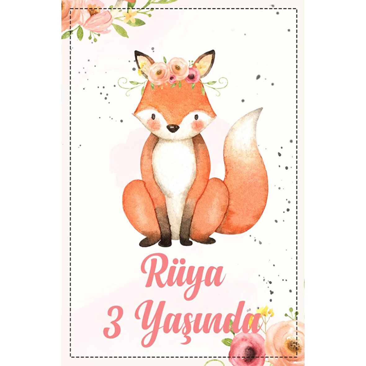 Baykuş Temalı Doğum Günü Afişi 50X70 cm