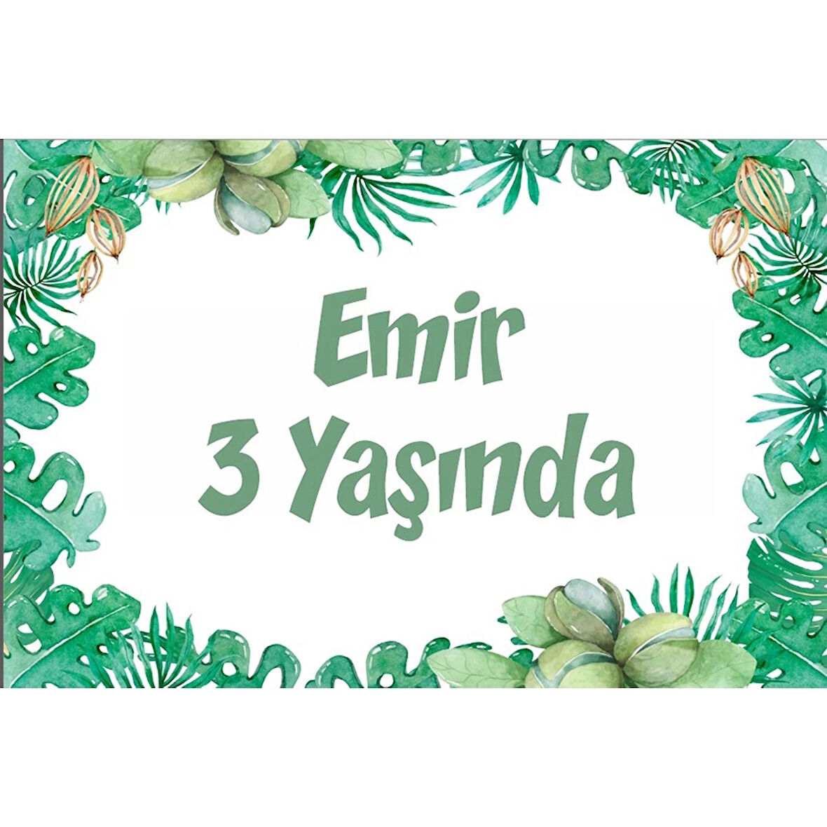 Bitkiler Temalı Doğum Günü Afişi -2 50X70 cm