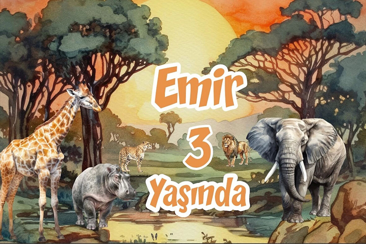 Yapraklar Temalı Doğum Günü Afişi 50X70 cm