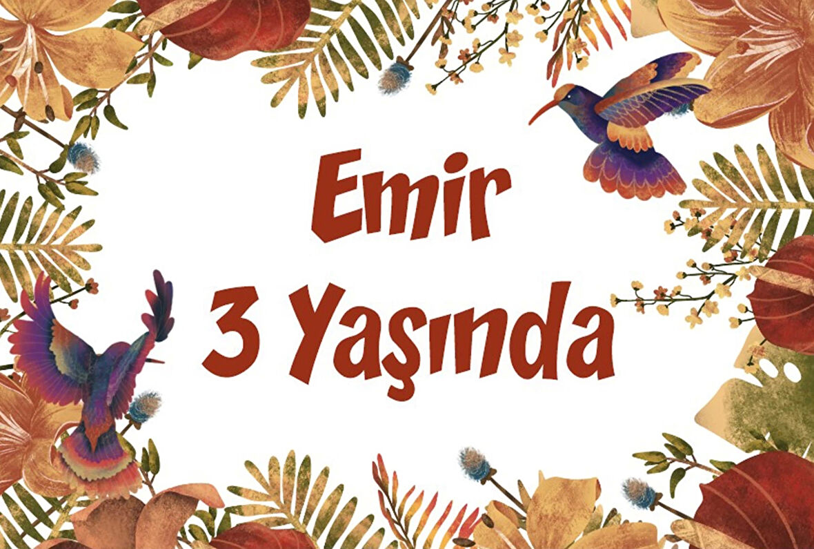 Sonbahar ve Kuşlar Temalı Doğum Günü Afişi 50X70 cm