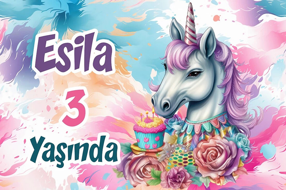 Balonlar Temalı Doğum Günü Afişi 50X70 cm