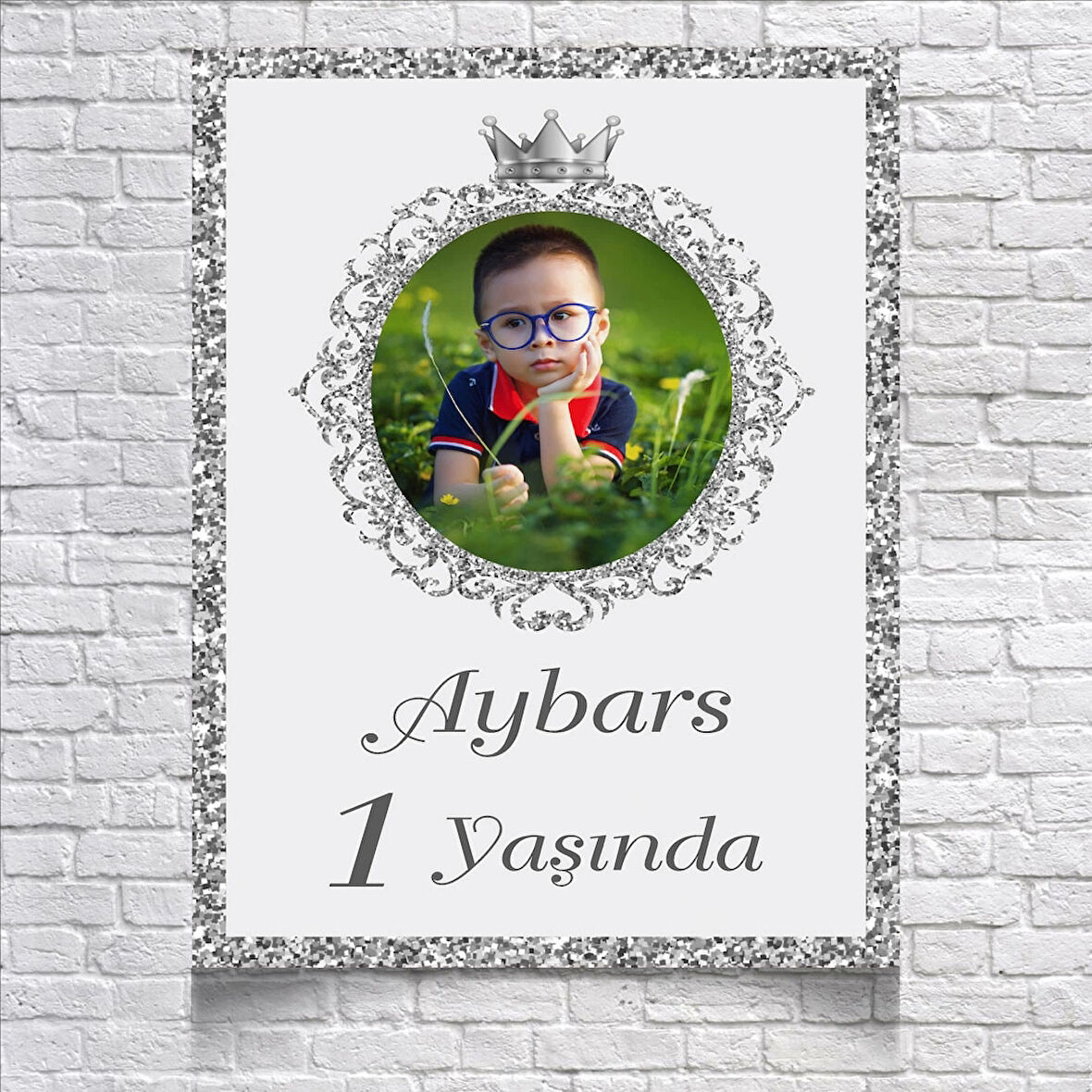 Gümüş Temalı Doğum Günü Afişi 50X70 cm