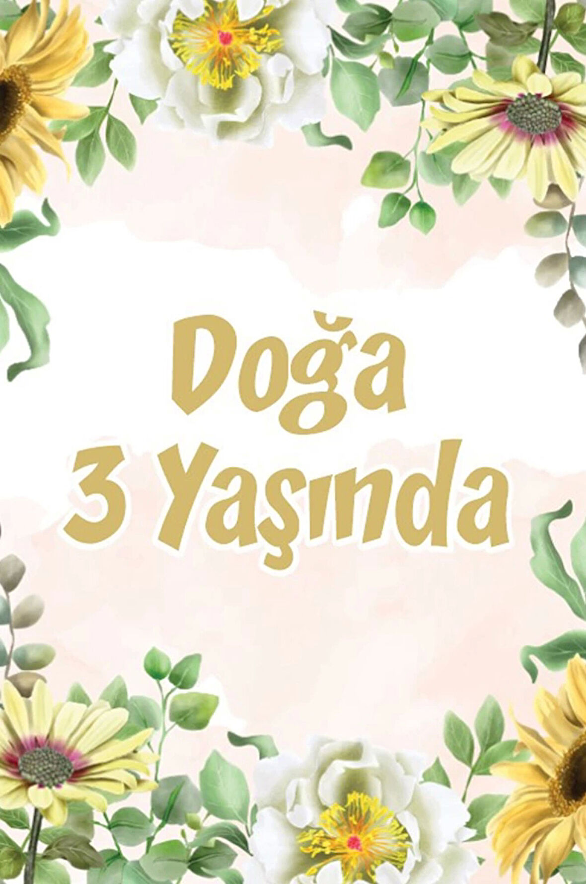 Sevimli Deniz Kızı Temalı Doğum Günü Afişi 50X70 cm