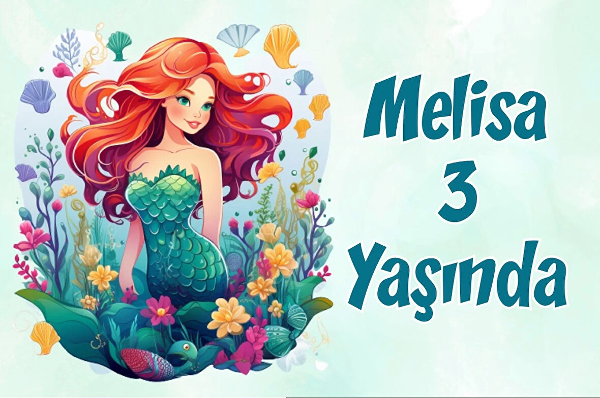 Deniz Kızı Temalı Doğum Günü Afişi -2 70X100 cm