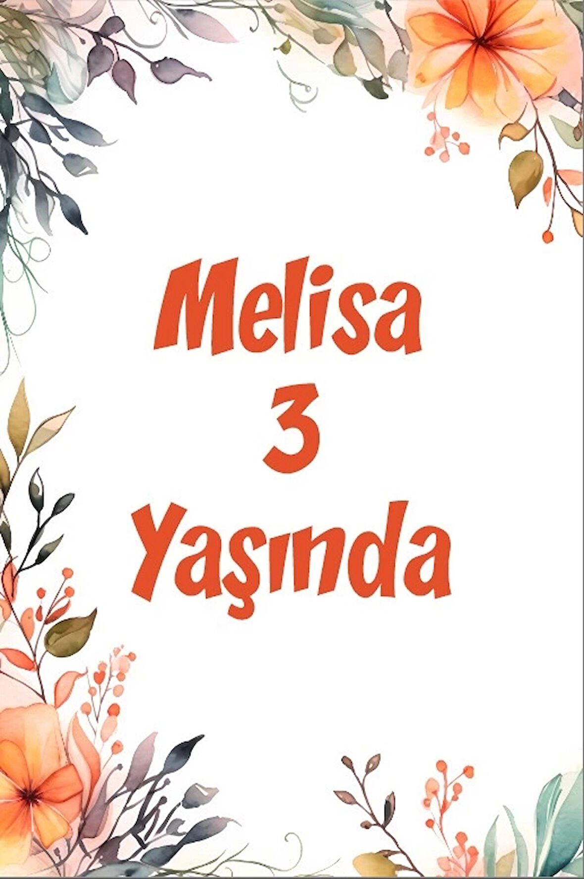 Çiçekler Temalı Doğum Günü Afişi -17 70X100 cm