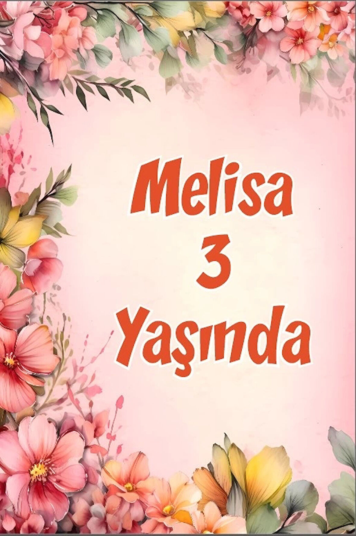 Çiçekler Temalı Doğum Günü Afişi -18 70X100 cm