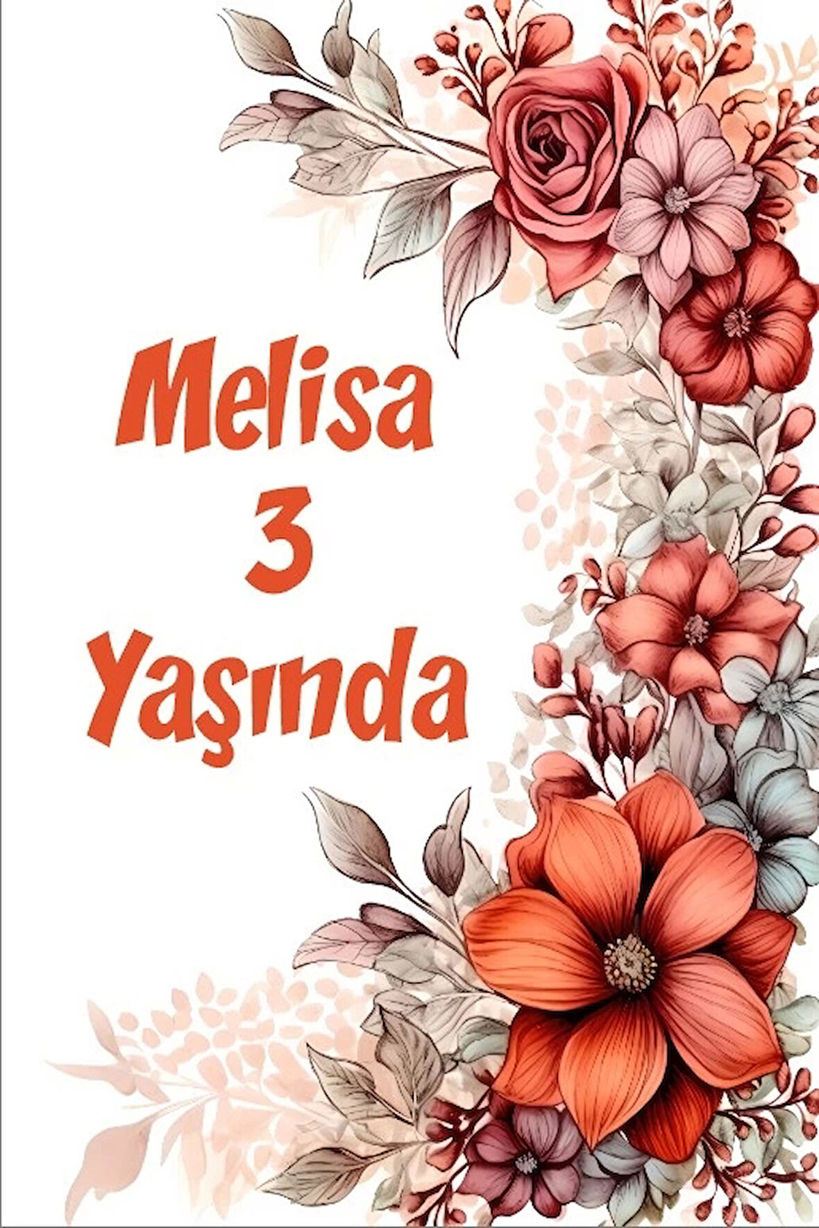 Çiçekler Temalı Doğum Günü Afişi -19 50X70 cm