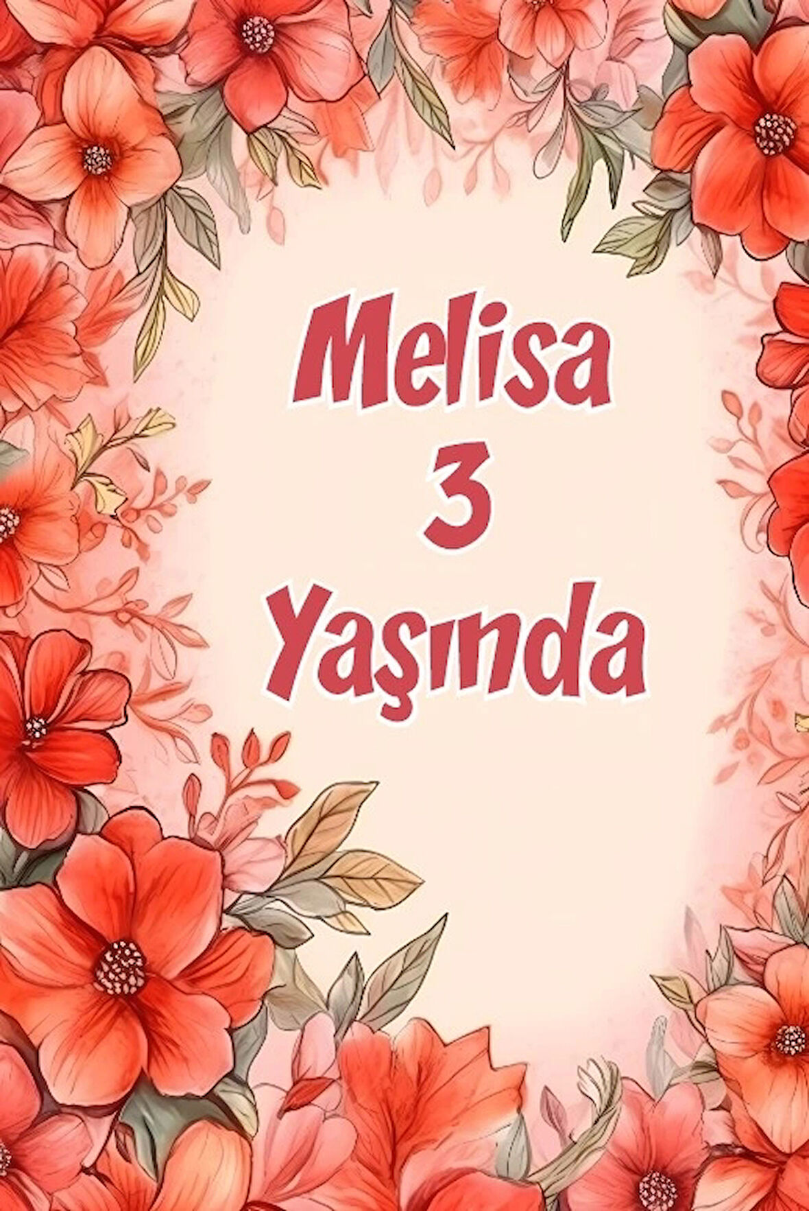 Çiçekler Temalı Doğum Günü Afişi -24 35X50 cm