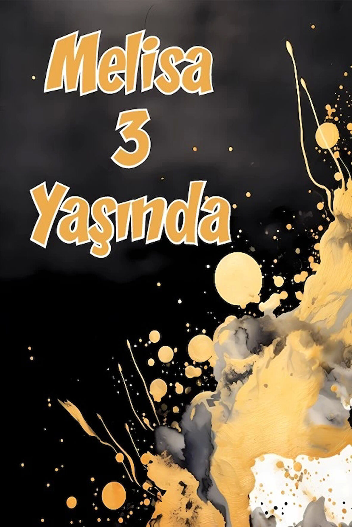 Sarı ve Siyah Baloncuklar Temalı Doğum Günü Afişi 100X150 cm