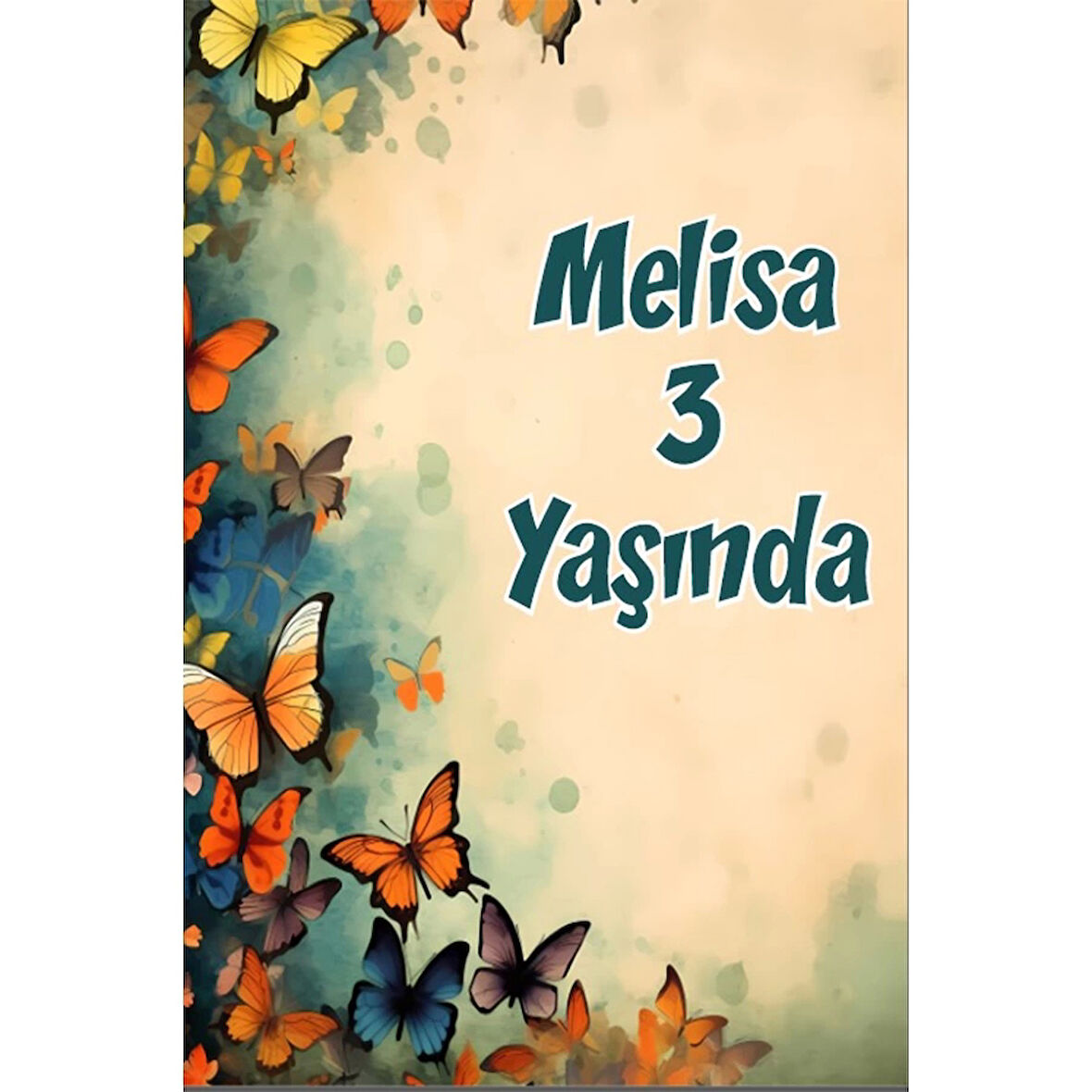 Renkli Kelebekler Temalı Doğum Günü Afişi -10 50X70 cm