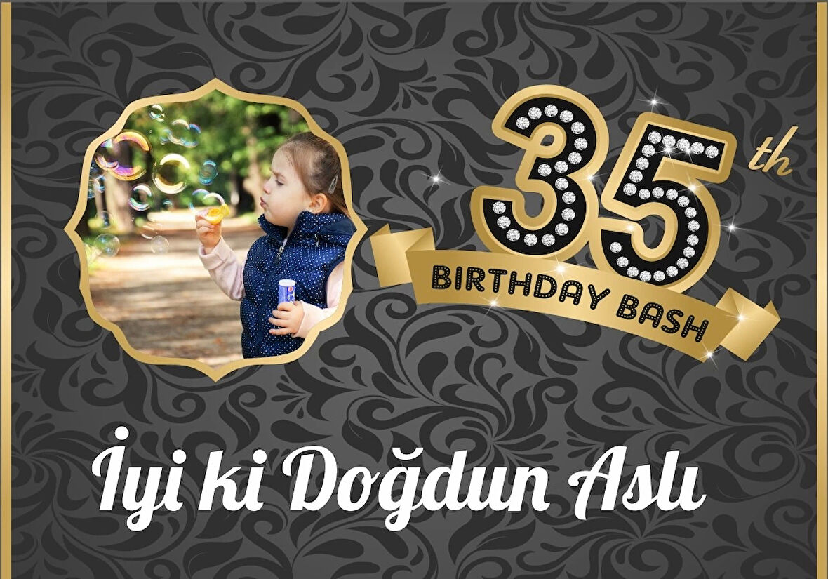 35 Yaş Temalı Doğum Günü Afişi 70X100 cm