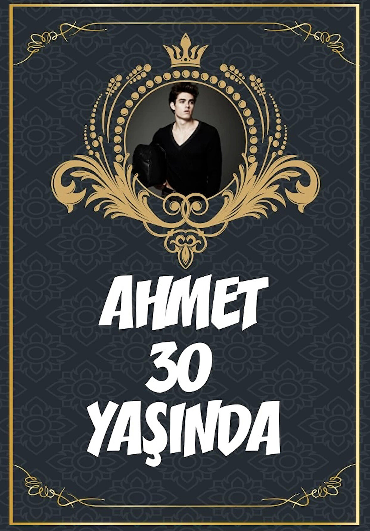 Resimli Klasik Temalı 30 Yaş Doğum Günü Afişi 100X150 cm