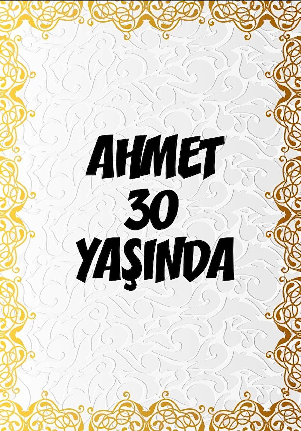 Beyaz Desenler Klasik Temalı Doğuım Günü Afişi -2 35X50 cm