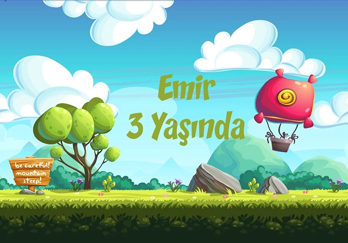 Doğa Temalı Doğum Günü Afişi 70X100 cm