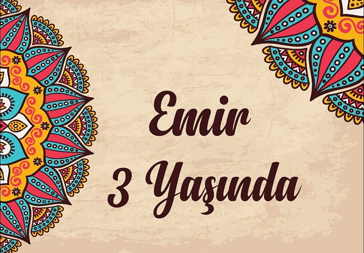 Çini Temalı Doğum Günü Afişi 70X100 cm