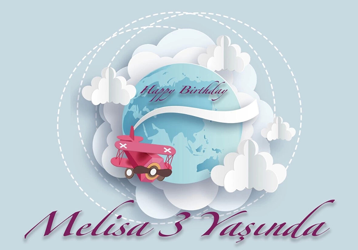 Seyahat ve Dünya Temalı Doğum Günü Afişi 100X150 cm