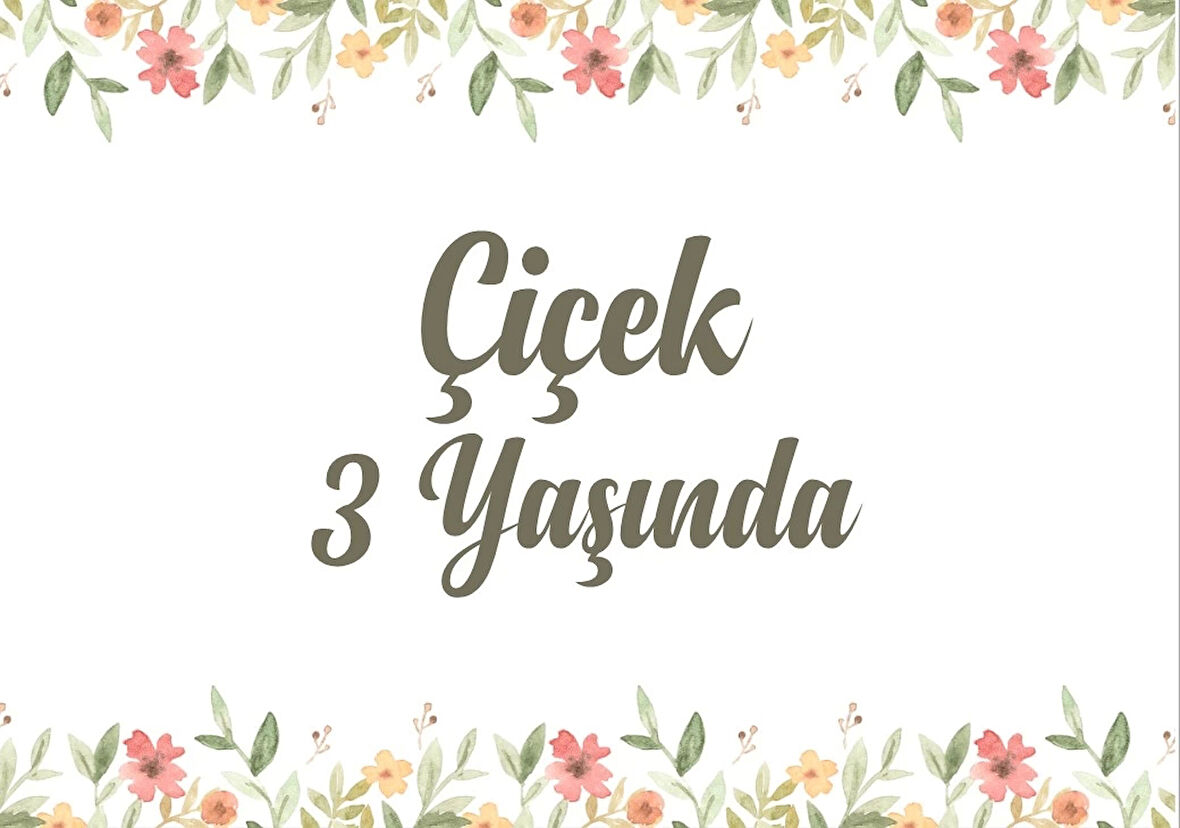 Çiçekler Temalı Doğum Günü Afişi 50X70 cm