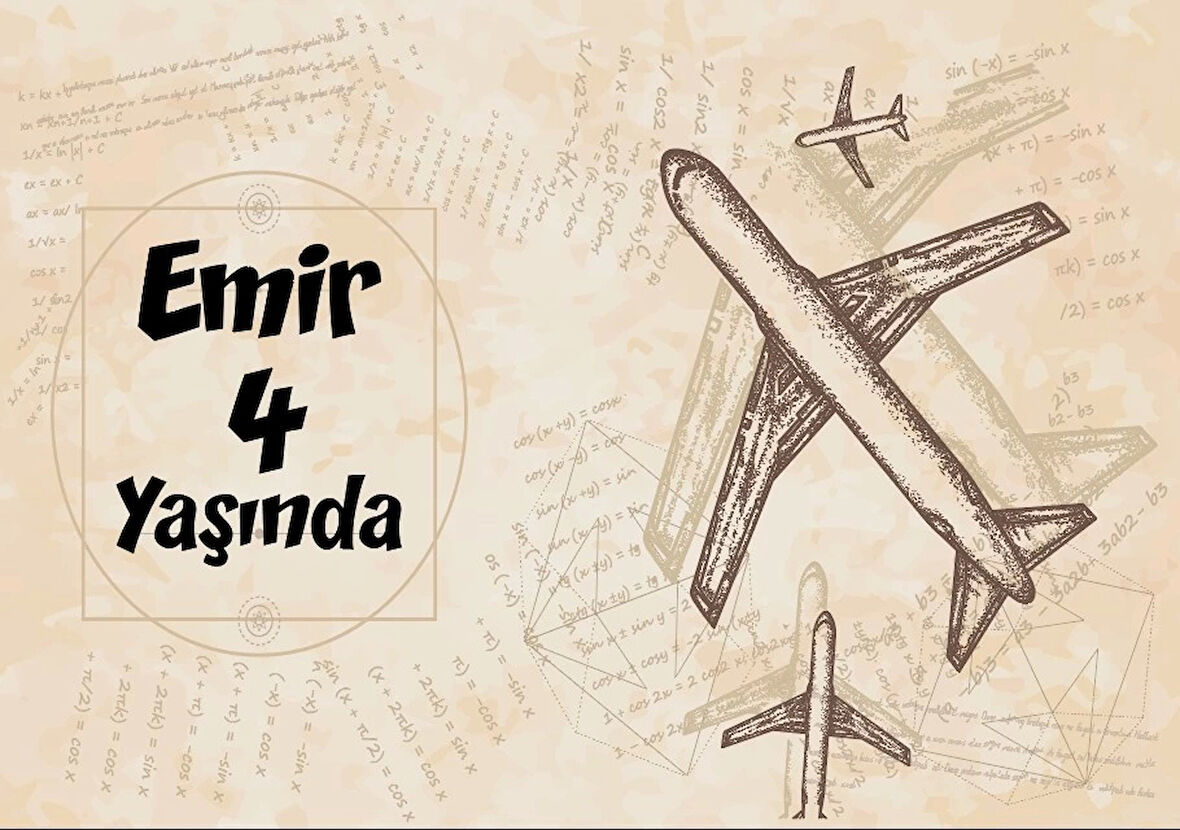 Uçak Temalı Doğum Günü Afişi 100X150 cm