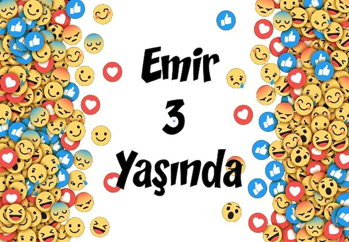 Emojiler Doğum Günü Afişi 70X100 cm