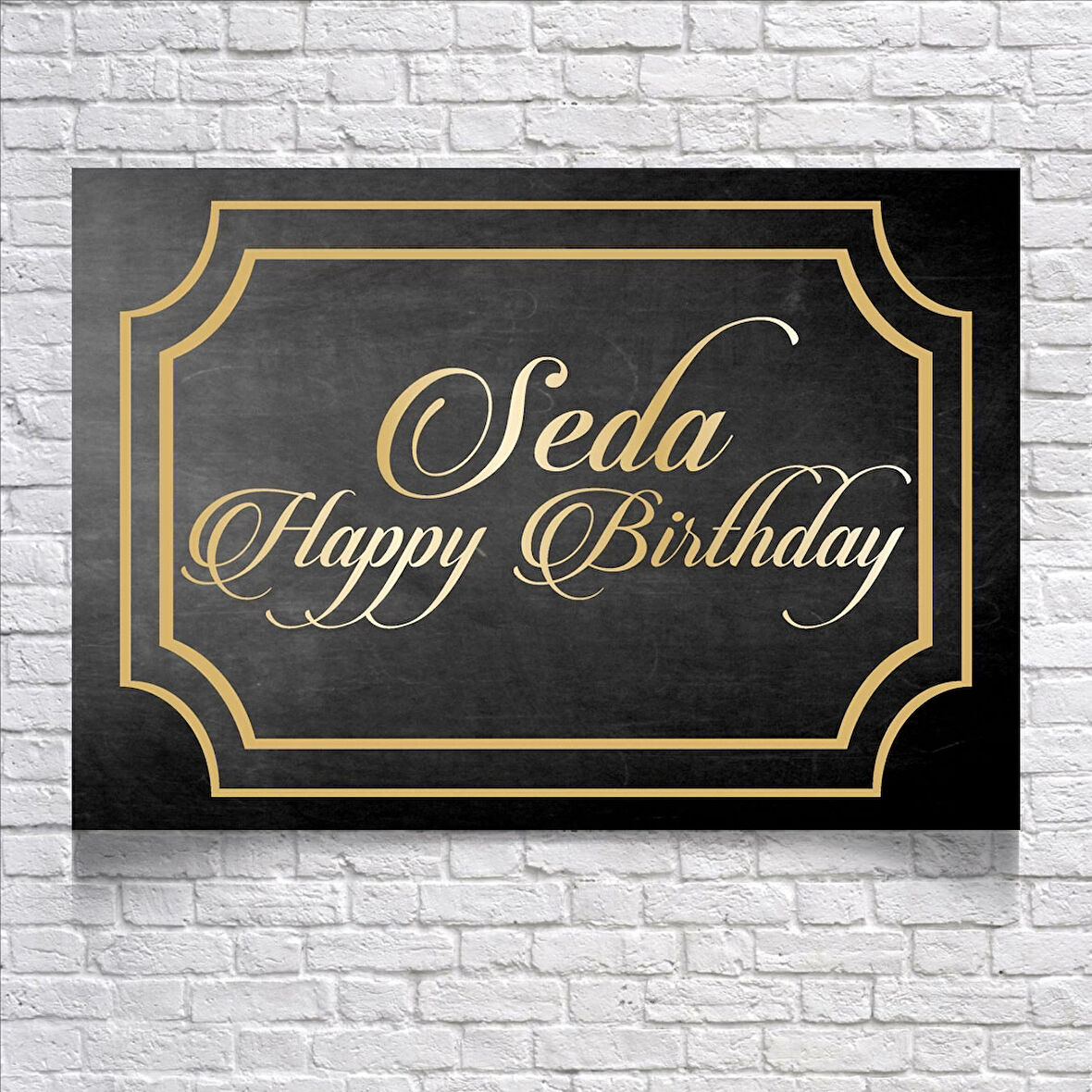 Siyah Gold Çerçeveli Doğum Günü Afişi 70X100 cm