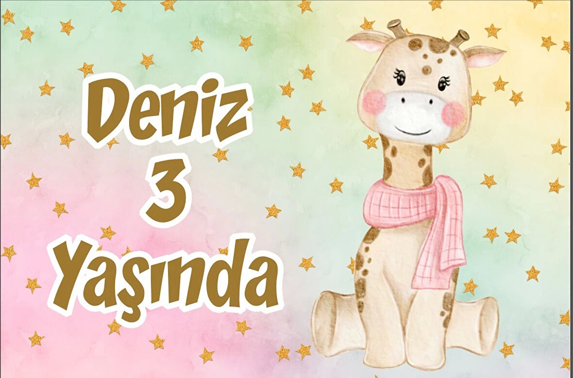 Sevimli Geyik Doğum Günü Afişi 70X100 cm