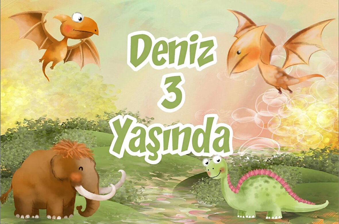 Dinozorlar Temalı Doğum Günü Afişi 35X50 cm