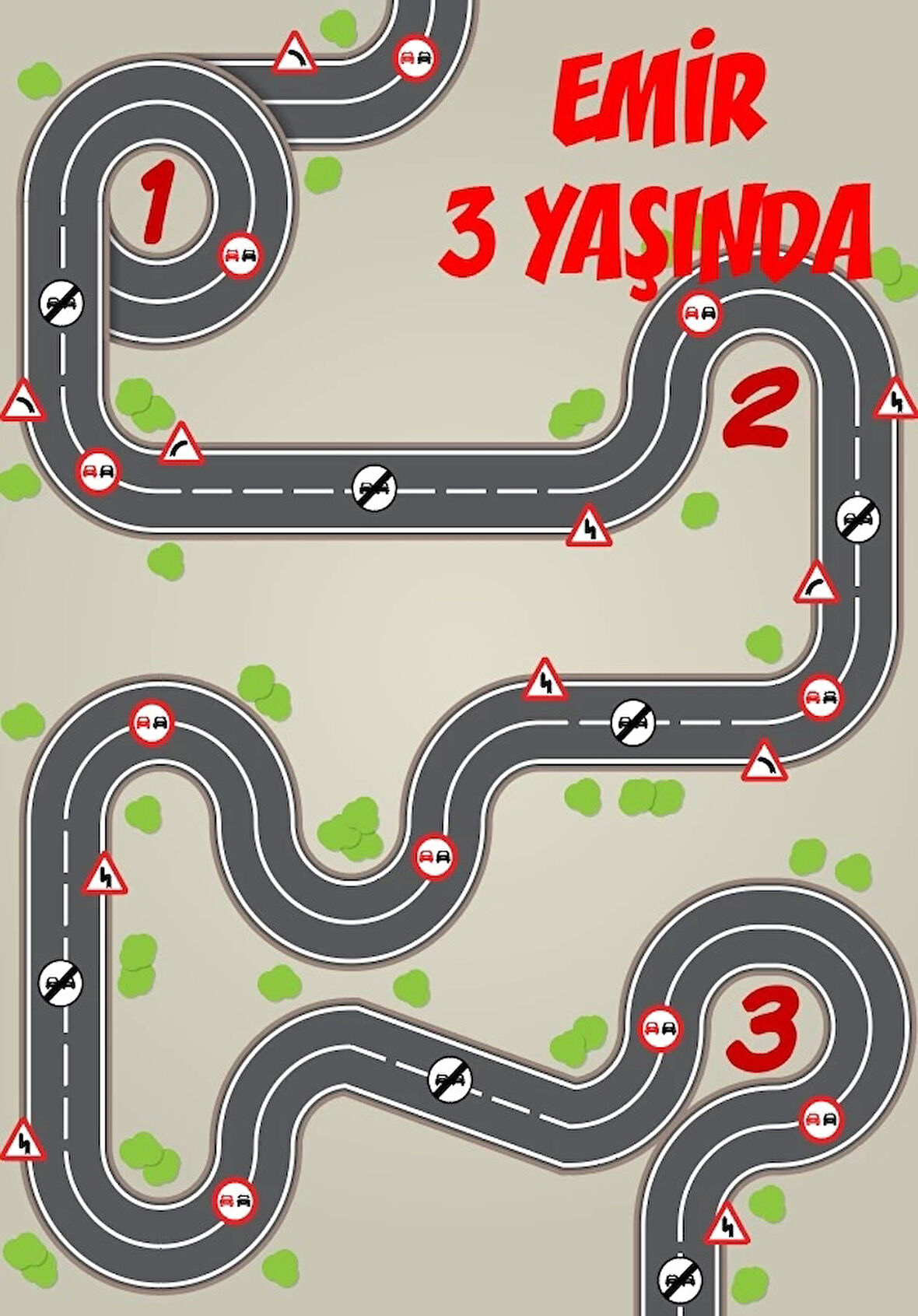 Yol Temalı Doğum Günü Afişi 70X100 cm