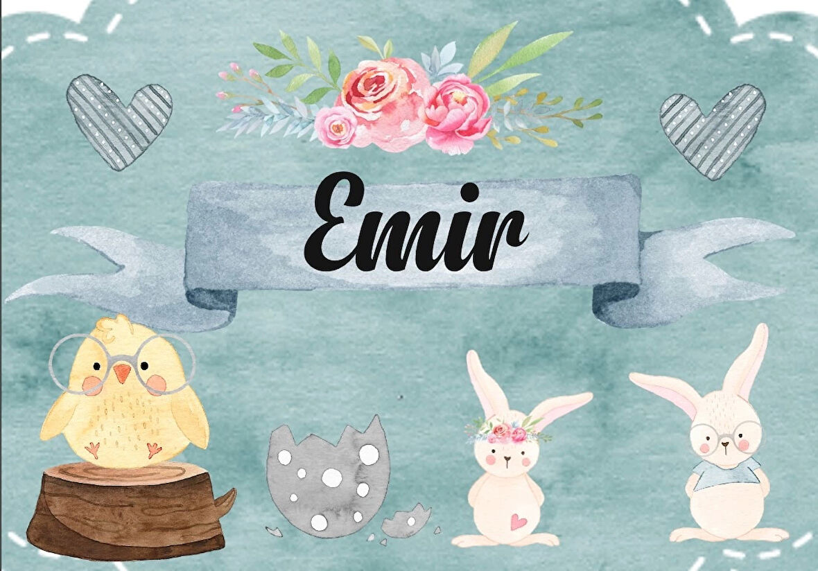 Tevşan Temalı Doğum Günü Afişi 50X70 cm