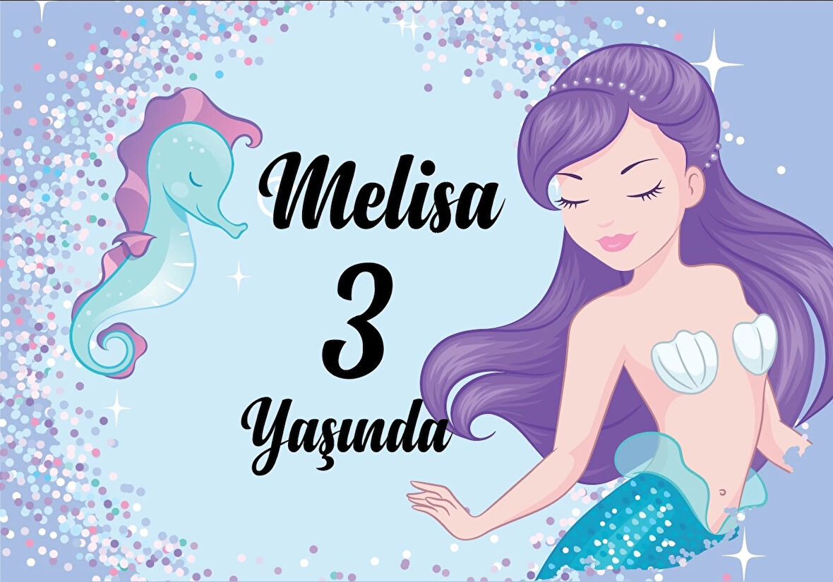 Deniz Kızı Temalı Doğum Günü Afiş 100X150 cm