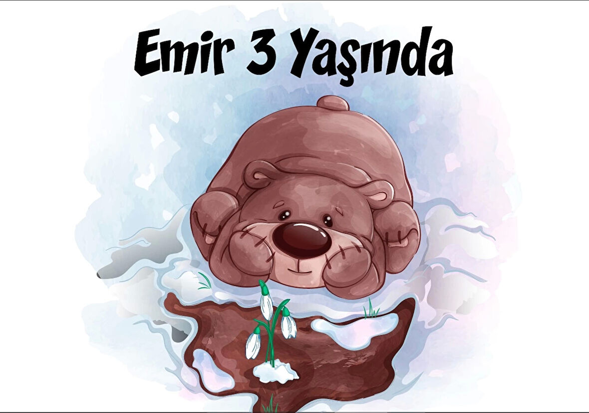 Ayıcık Temalı Doğum Günü Afişi 70X100 cm