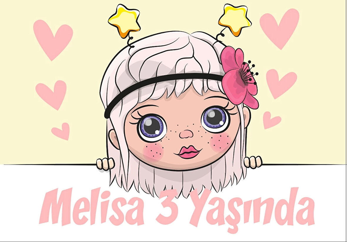 Kız Temalı Doğum Günü Afişi 35X50 cm