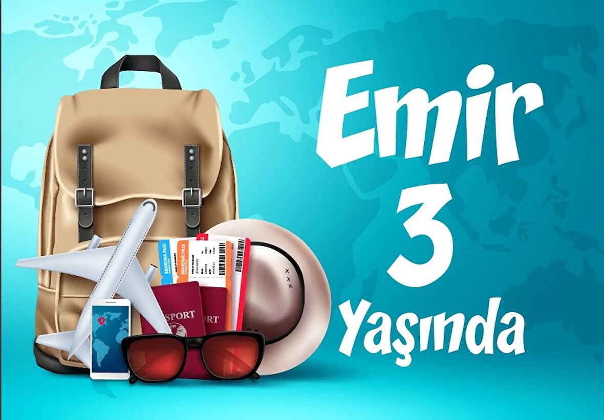 seyehat Temalı Doğum Günü Afişi 50X70 cm