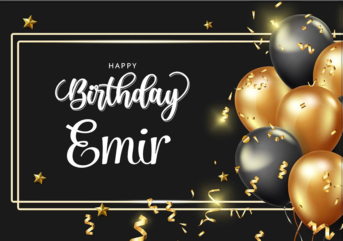 Siyah ve balobnlu doğum günü afişi 100X150 cm