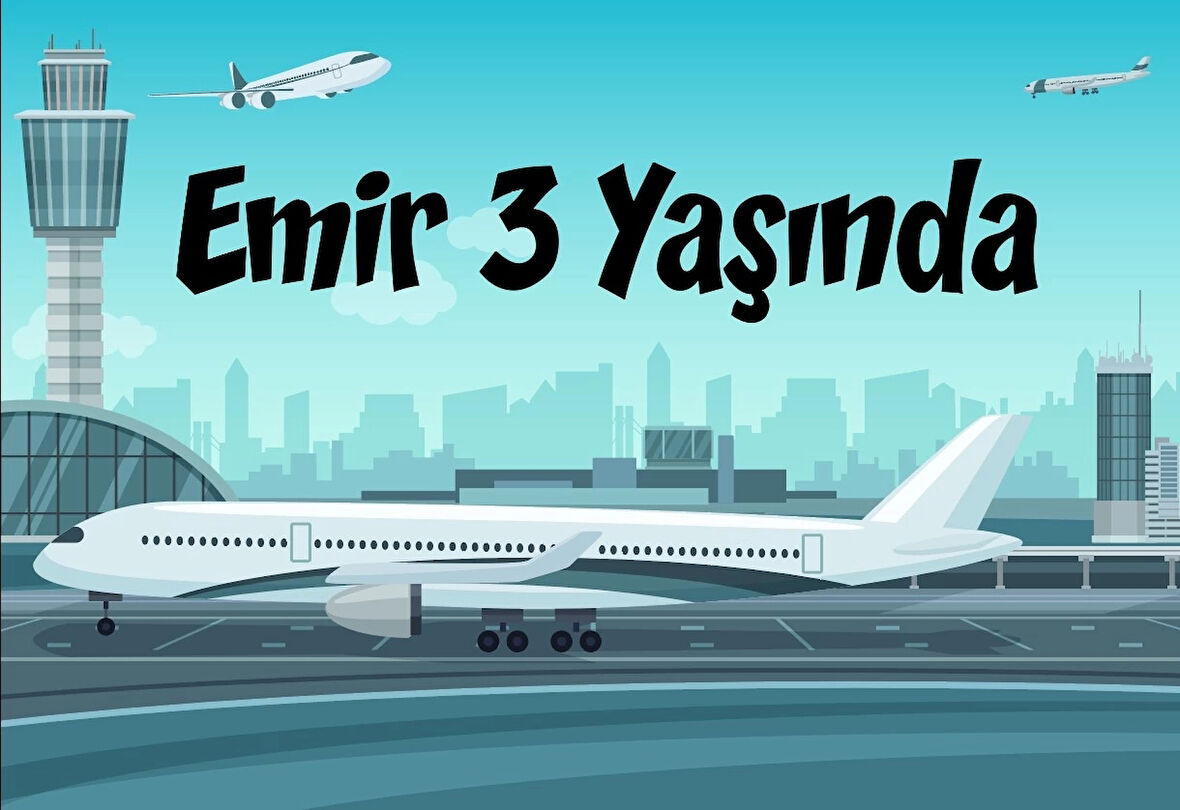 Uçak Temalı Doğum Günü Afişi 70X100 cm