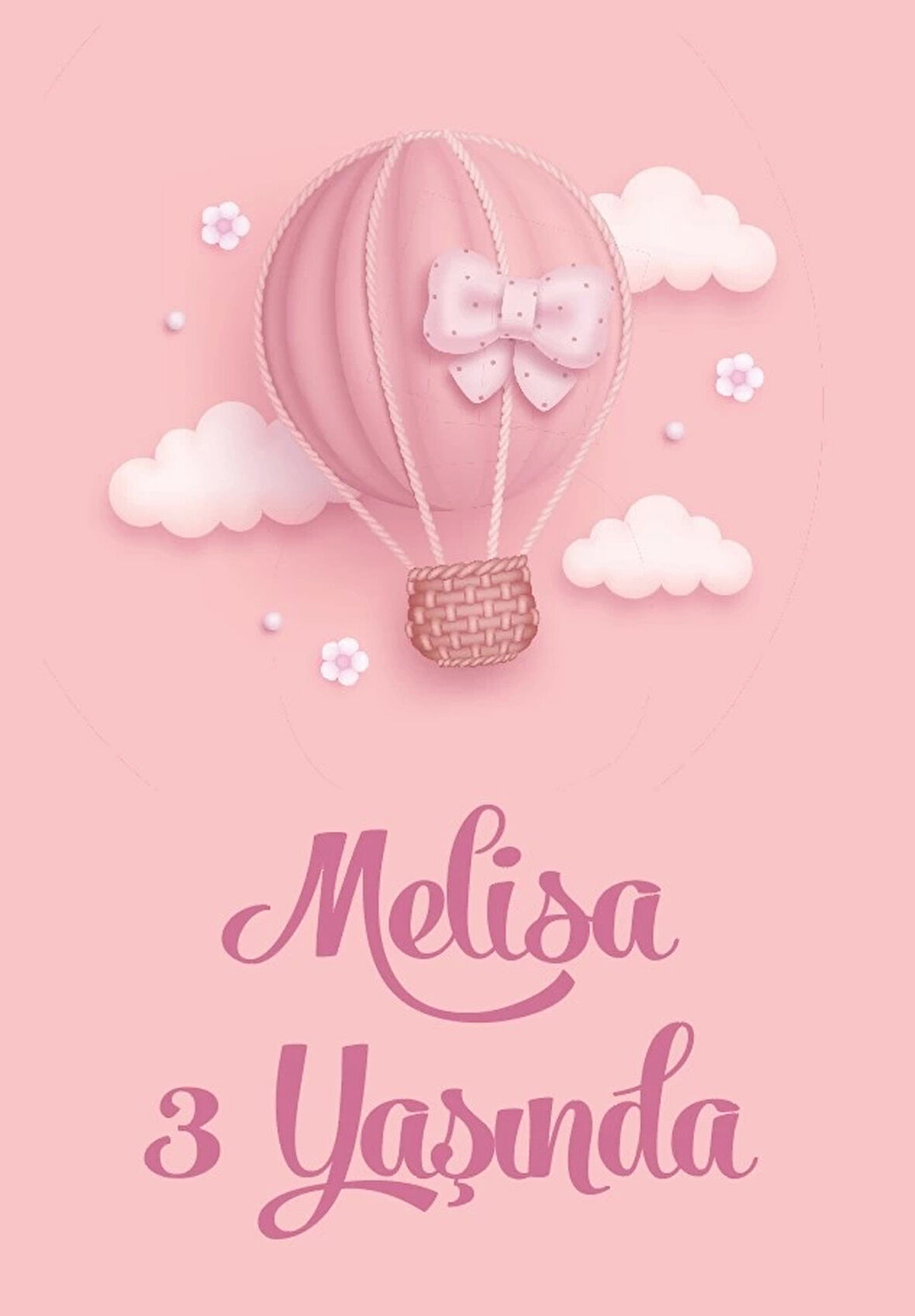 Balon temalı doğum günü afişi 35X50 cm