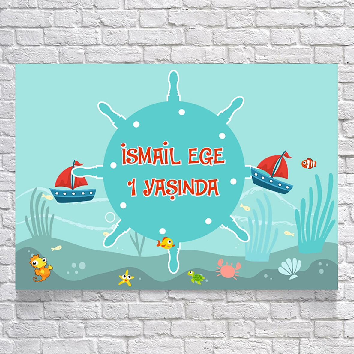 Denizci Temalı Doğum Günü Afişi 100X150 cm
