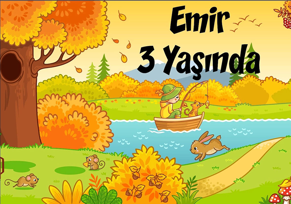 son bahar temalı doğum günü afişi 50X70 cm