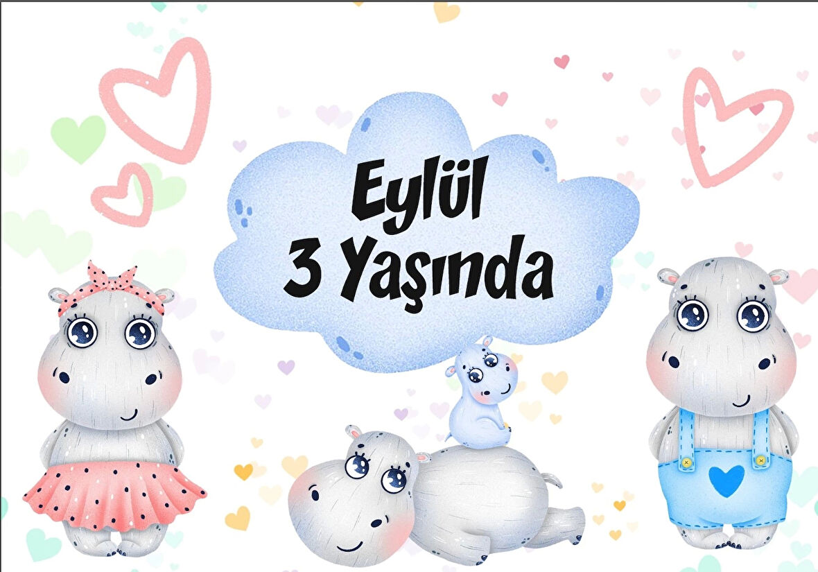 Fil Temalı Doğum Günü Afişi 35X50 cm