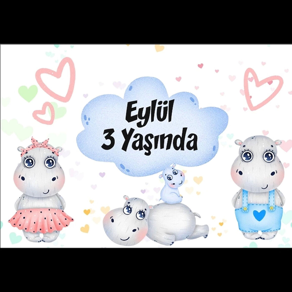 Fil Temalı Doğum Günü Afişi 70X100 cm