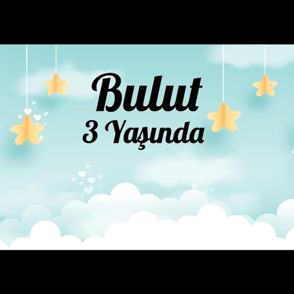 Bulut Temalı Doğum Günü Afişi 70X100 cm