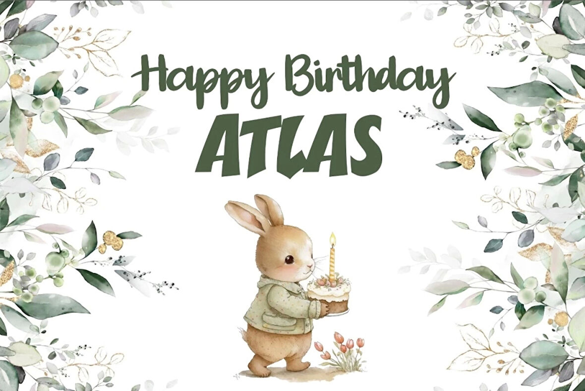 Tavşan Temalı Doğum Günü Afişi 100X150 cm