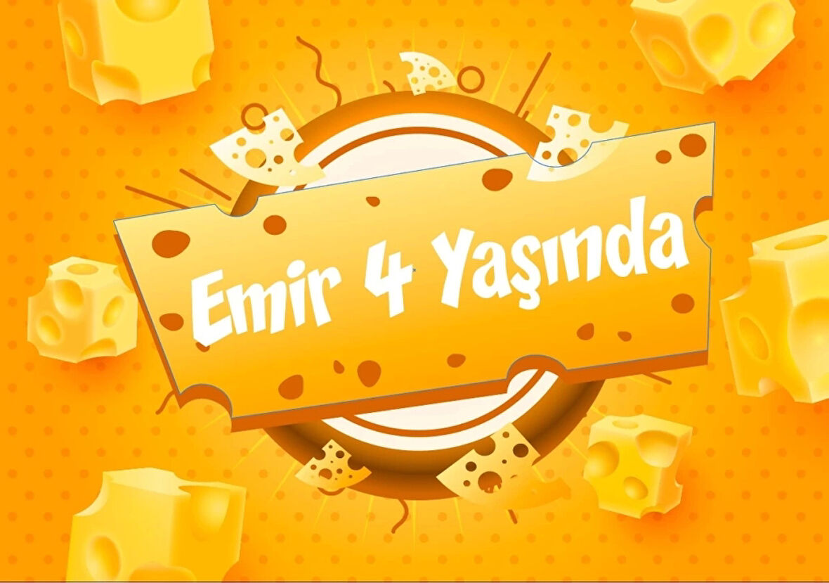 Peynir Temalı Doğum Günü Afişi 70X100 cm