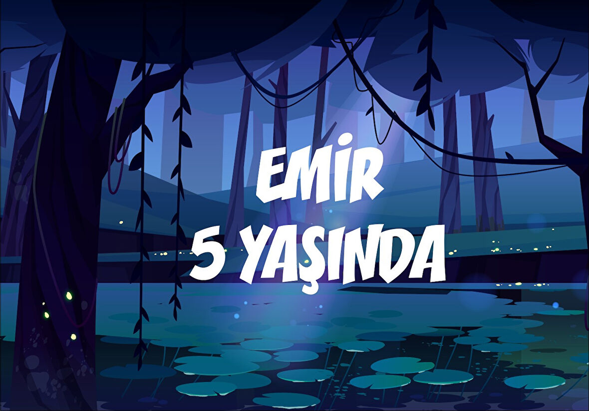 Ormanda Gece Temalı Doğum Günü Afişi - 50x70 Cm