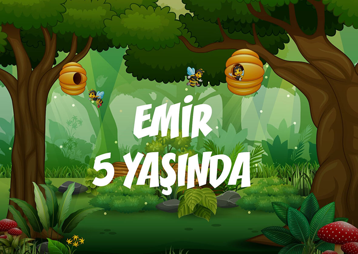 Orman Temalı Doğum Günü Afişi - 50x70 Cm