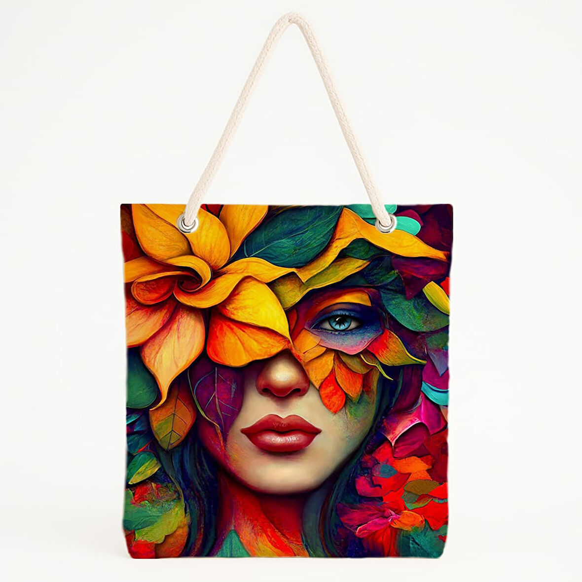 Doğa Temalı Baskılı Plaj Çantası