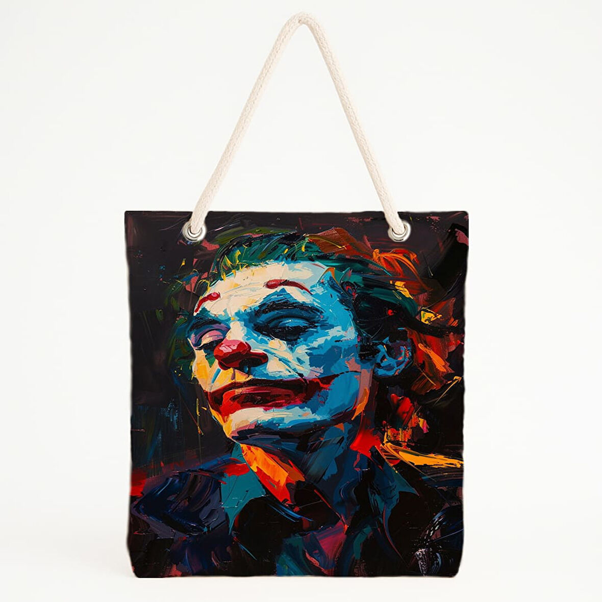 Soyut Joker Portre Baskılı Plaj Çantası