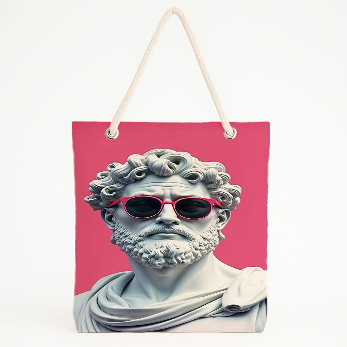 Güneş Gözlüklü Büst Baskılı Plaj Çantası