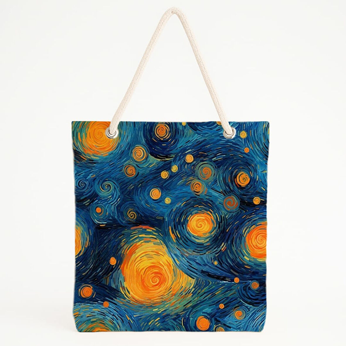 Yıldızlı Gece Baskılı Plaj Çantası