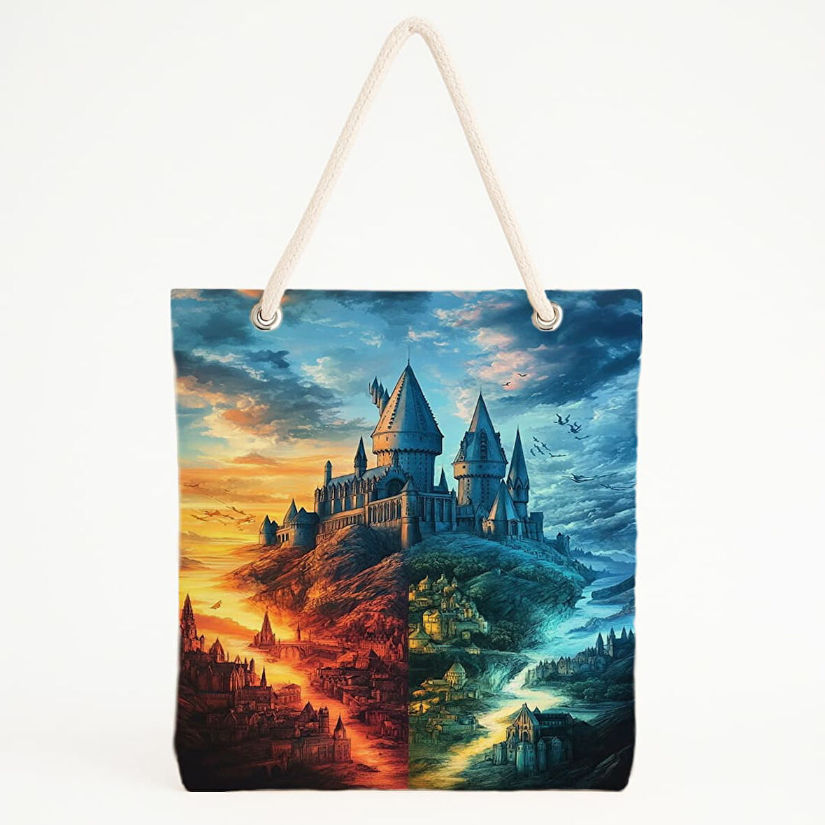 Gün ve Gece Temalı Fantastik Plaj Çantası